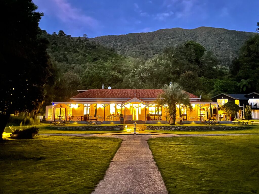 Furneaux Lodge in the Marlborough Sounds. A luxury lodge for people to stay at located on the Queen Charlotte Track.