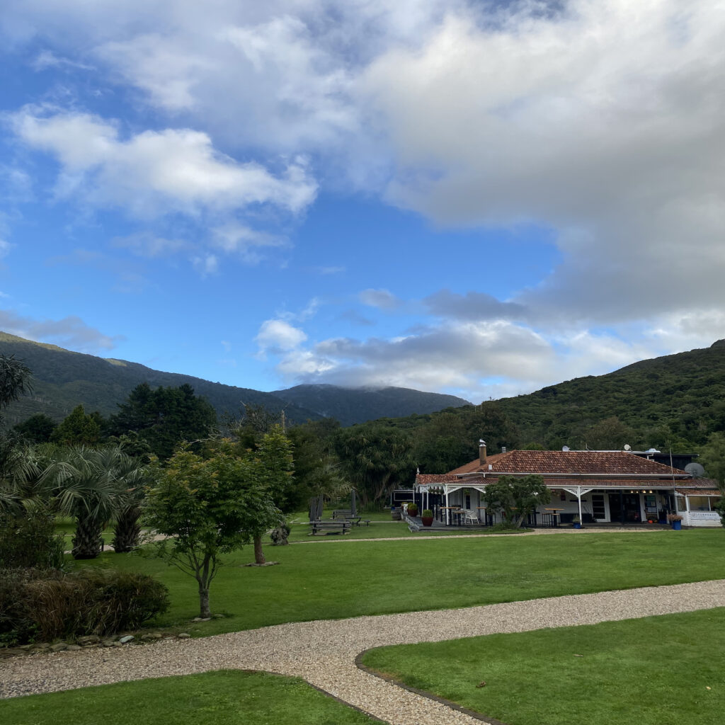 A photo of Furneaux Lodge in the Marlborough Sounds, New Zealand.